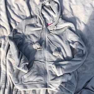Women’s Zip Up Pom Pom Hoodie